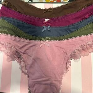 Victoria's Secret Cotton High Leg Scoop Thong Panties